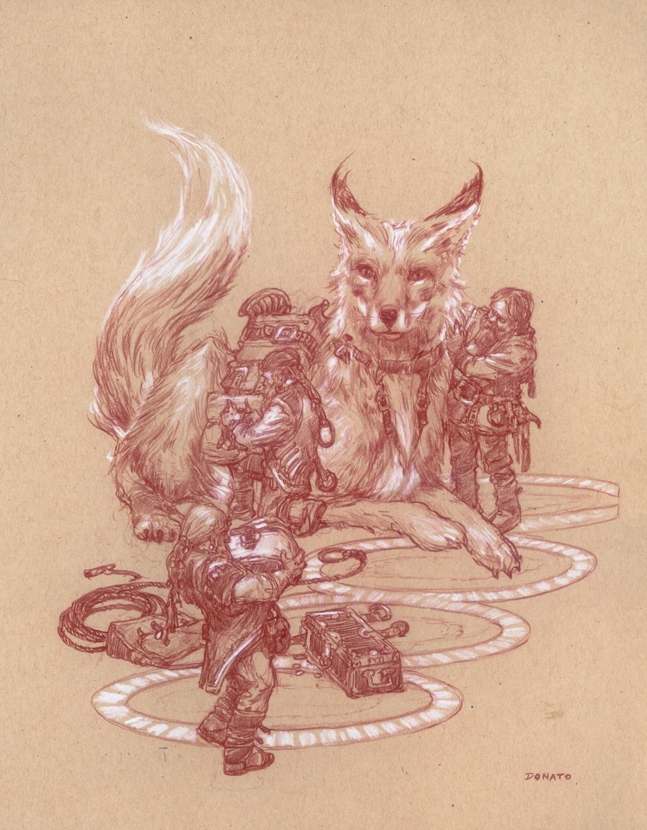 Giant Fox
14" x 11" Watercolor Pencil and Chalk on Toned Paper 2016