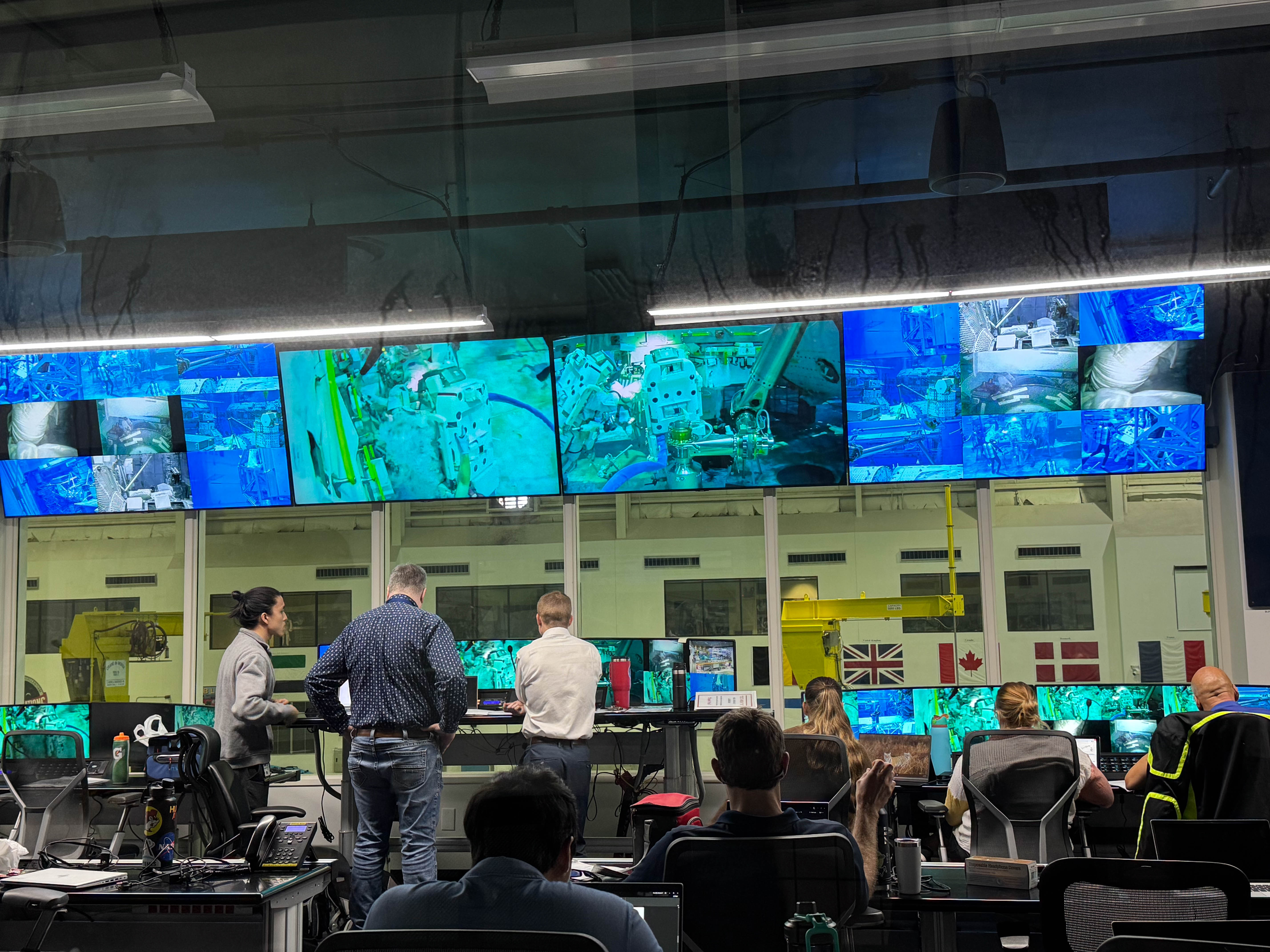 The control center. They train underwater for 8 hours a day.