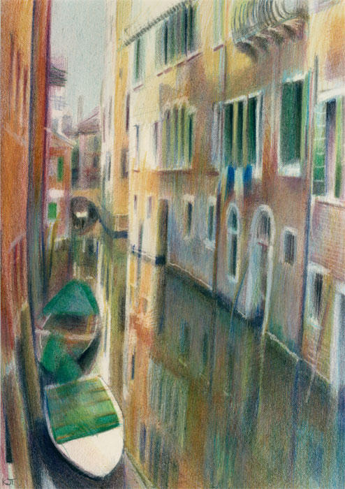 Back Street Venice (Coloured Pencil 8" x 10")