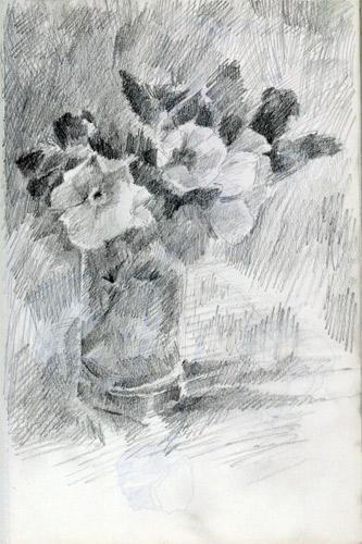 A small vase of flowers