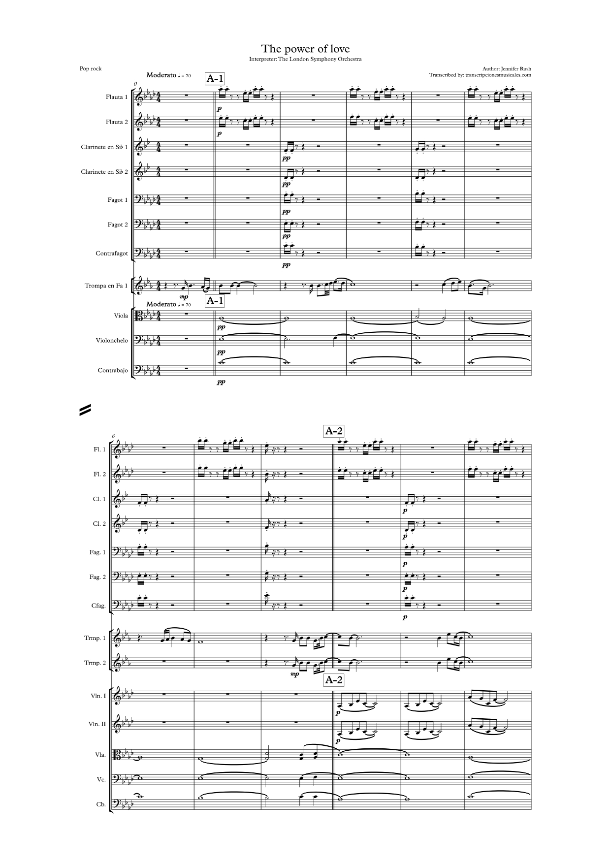 The power of love - score sheet 1 