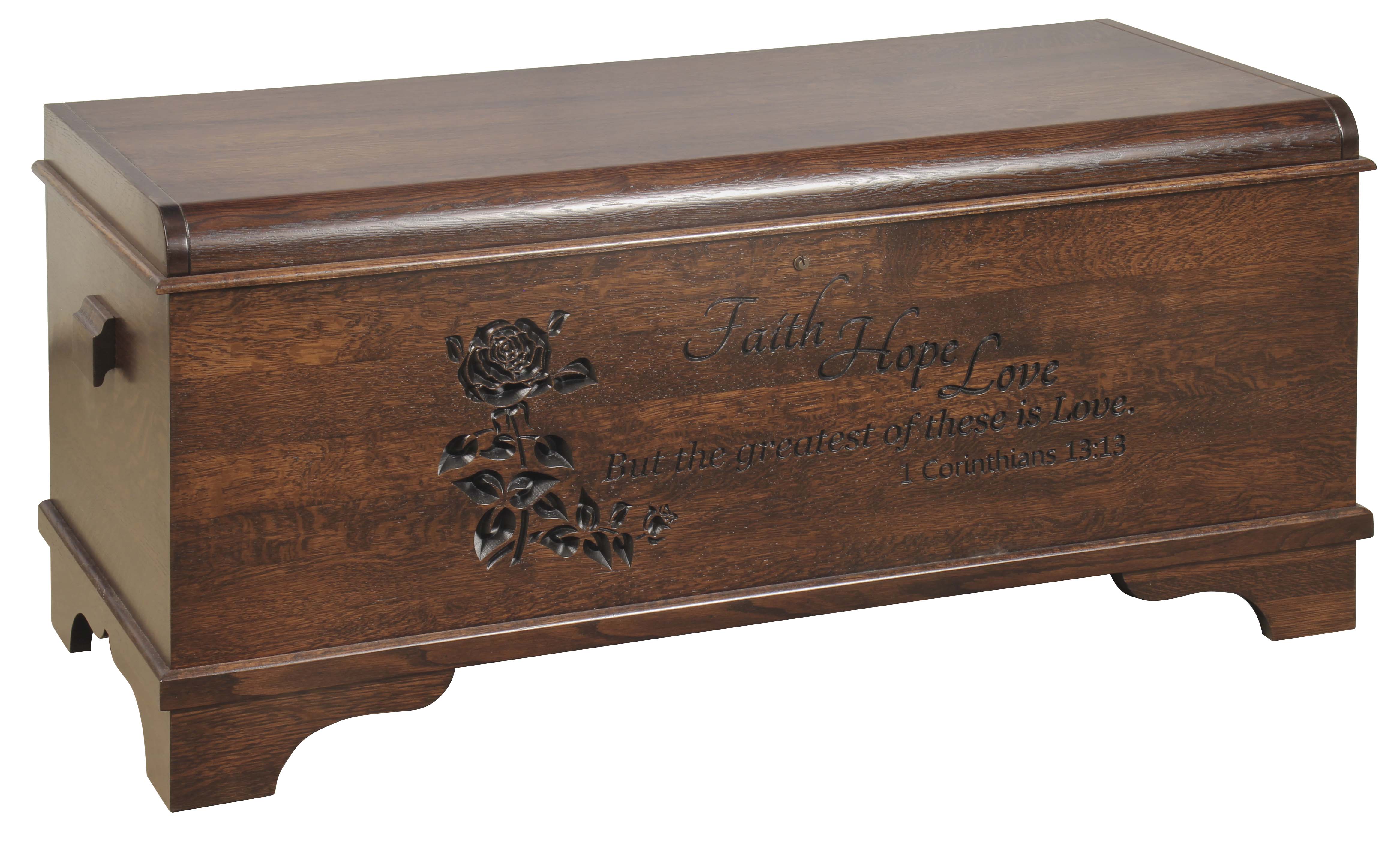 Standard Size Oak Chest w/Laser Engraving-#66
