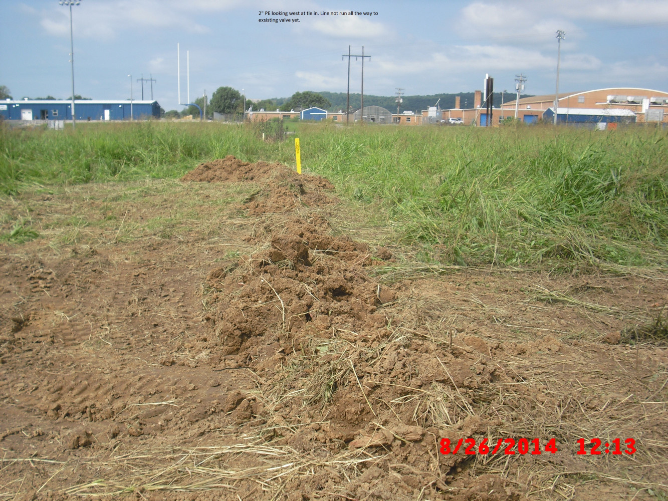 Looking West At Tie In To Existing Valve