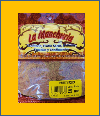 PIMIENTA MOLIDA
10 Y 25 GRS