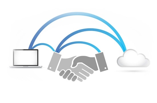 Business Network Technology Handshake Concept