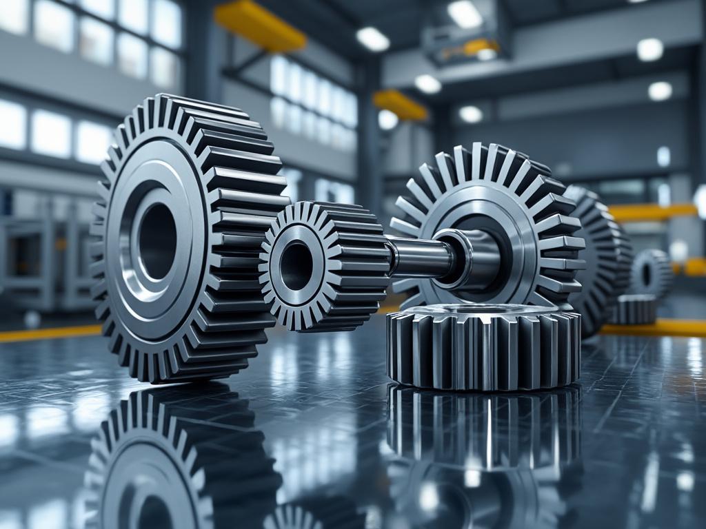 Engranajes metálicos en una fábrica moderna