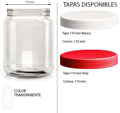TARRO CIL. 1750 ML. 
Piezas por empaque:	54



