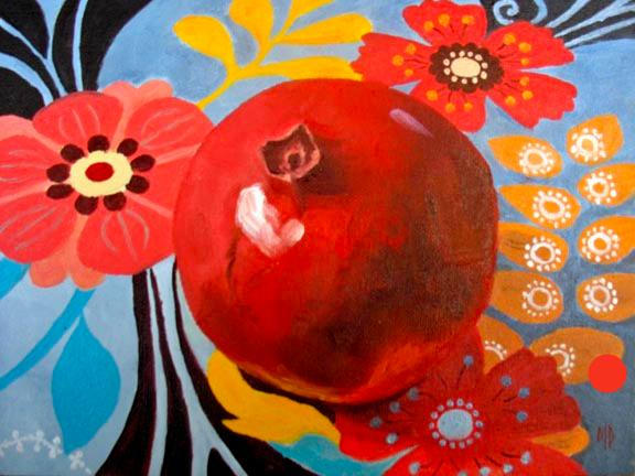 Pomegranate 11
6x8 
Oil on panel