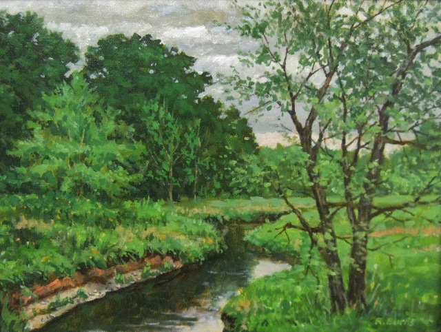 Burns Wetland Study, 9x12 Oil 