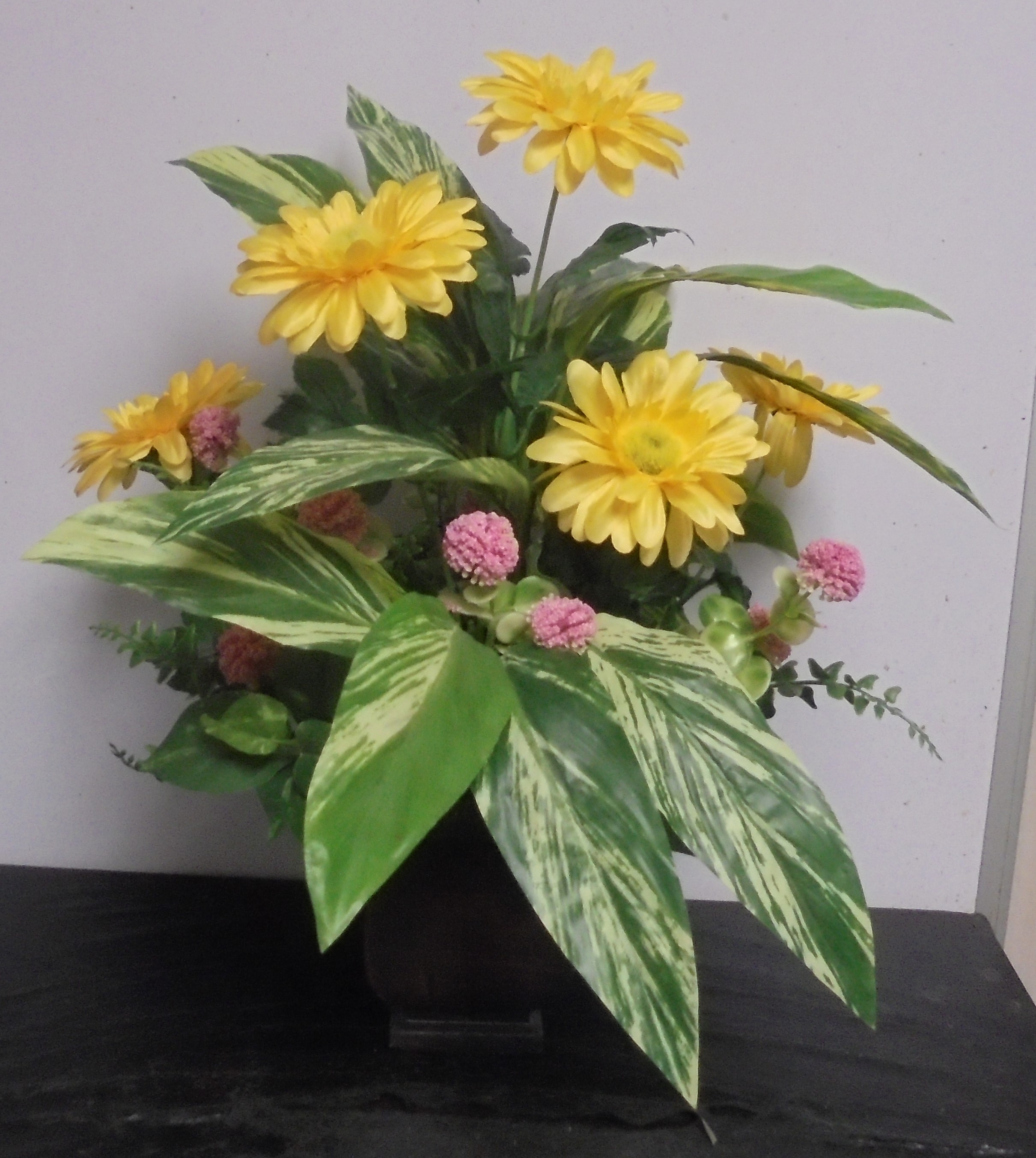 (35) "Silk"  Arrangement
(Pink & Yellow)
$35.00