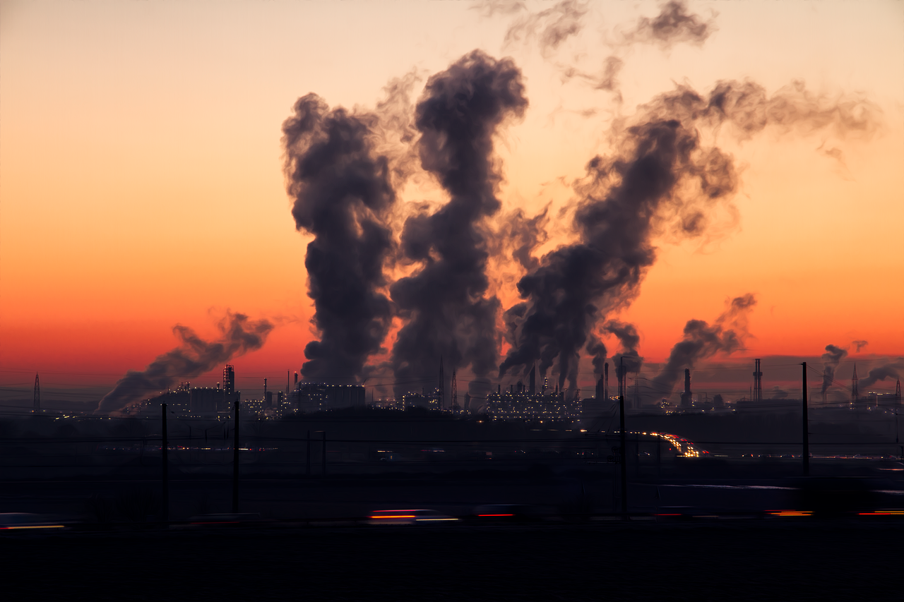 Skyline with industrial smog. Skyline with industrial smog.