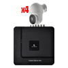 Kit incluye DVR 1004NH, 4 cámaras PT