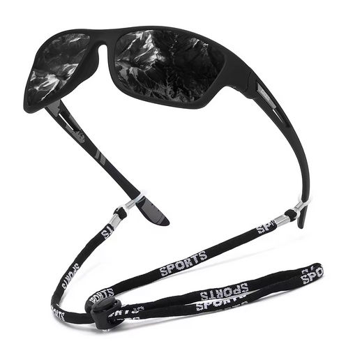 Polarisierte Sonnenbrille klassisch für Damen und Herren zum Autofahren, Radfahren, Angeln mit UV400-Filter - Schwarz