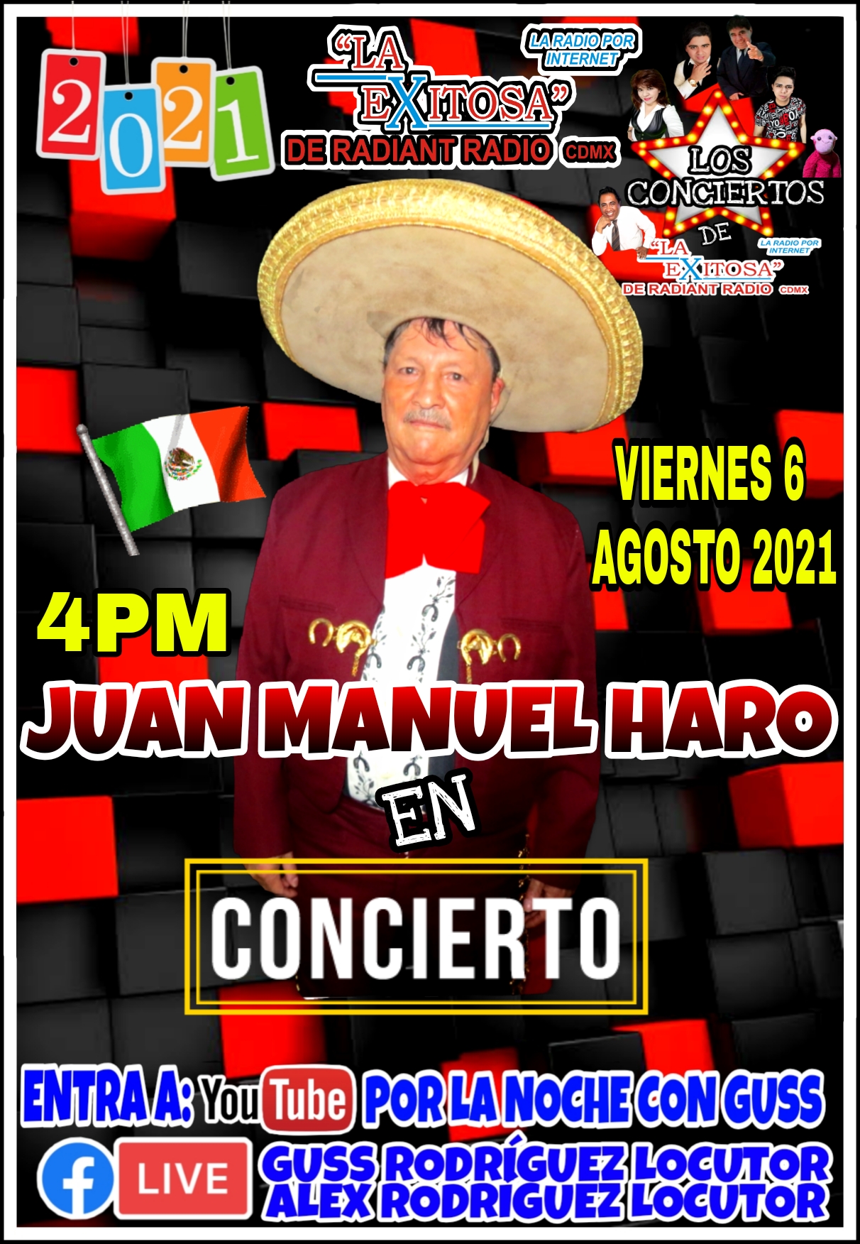 manuel haro en concierto la exitosa de radiantv mexico viernes  6  agosto 2021