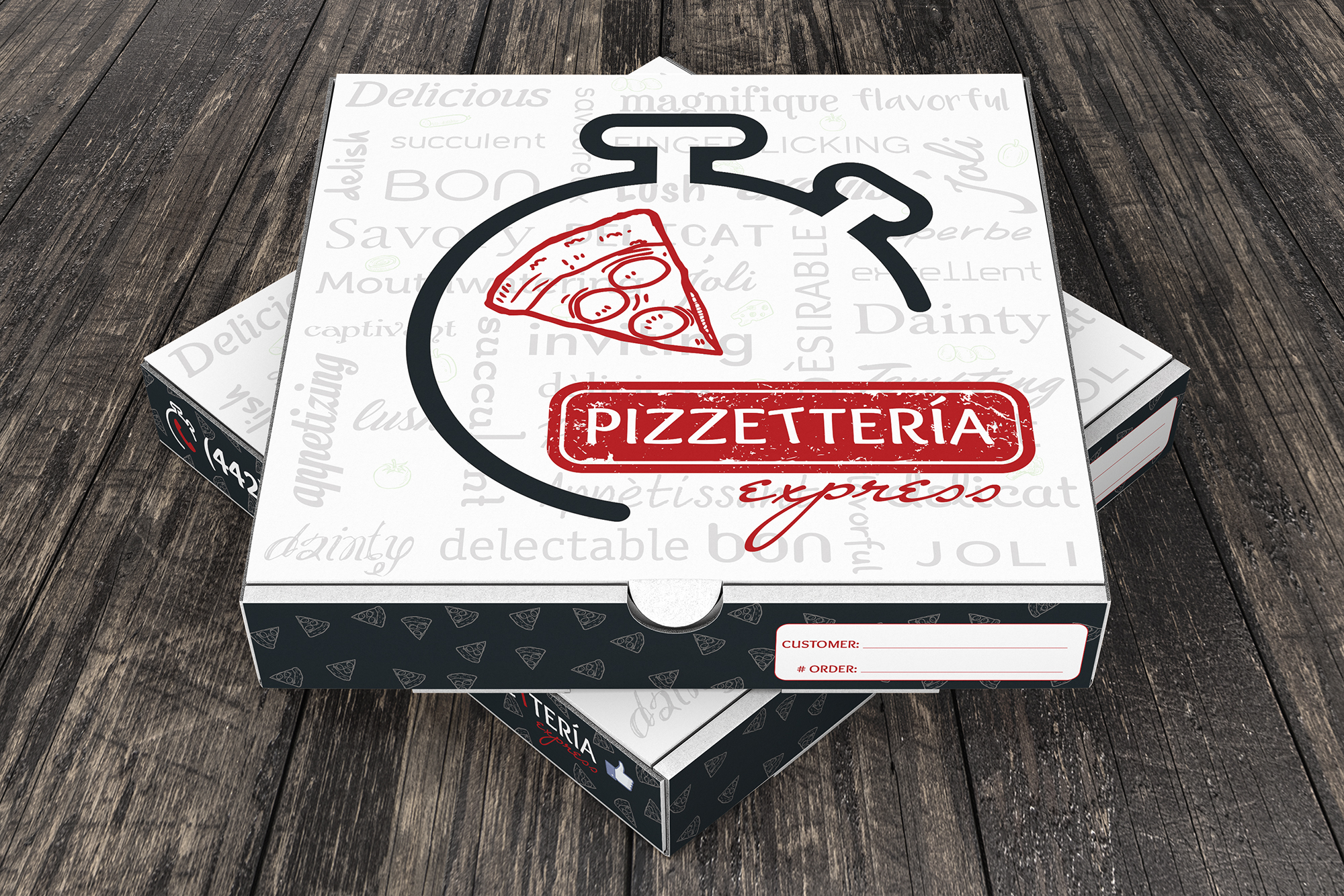 Pizzettería, Diseño de empaque