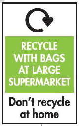 Recycle with bags at large supermarket