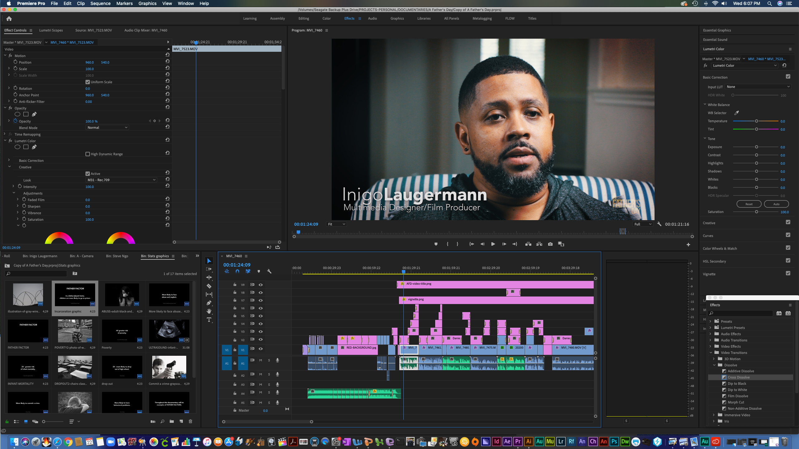 BTS: Editing Suite - "A Father's Day" documentary