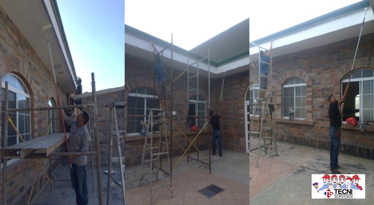 Aplicación de pintura exterior en Ediﬁcio Aeropuerto
