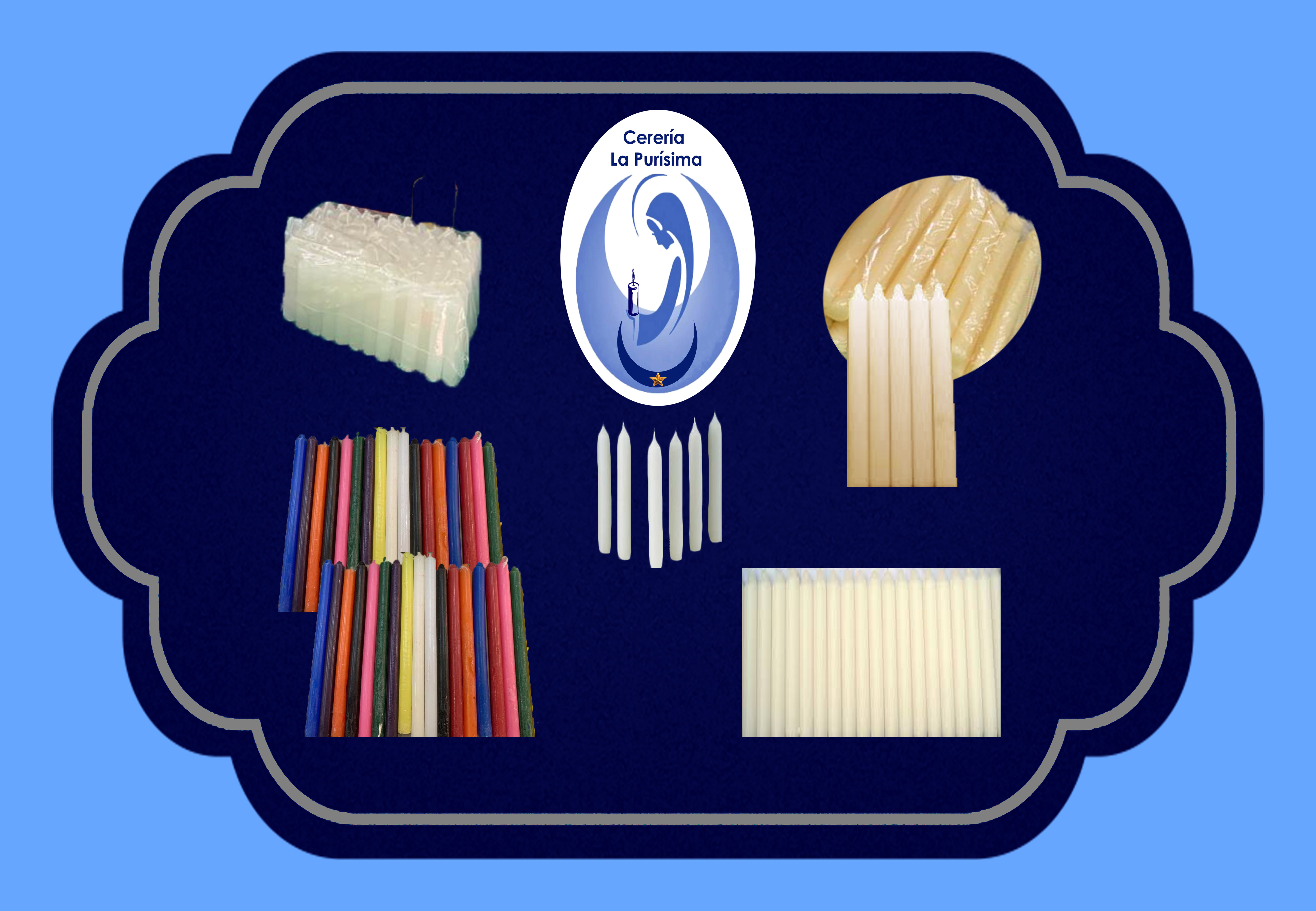 Velas blancas y de colores para uso diario