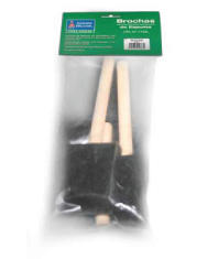 Brocha de Espuma de poliuretano que permite aplicar pintura y barnices con un acabado liso. Comúnmente usadas para retoques en áreas de difícil acceso 