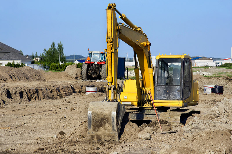 Yellow mechanical digger