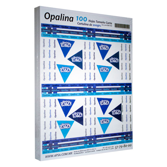 PAPEL OPALINA TAMAÑO CARTA 200 GRAMOS
MARCA APSA, PAQUETE C/100 PIEZAS
ARTÍCULO: PAPEL
TIPO: OPALINA
COLOR: BLANCO
TAMAÑO: CARTA
MARCA: APSA