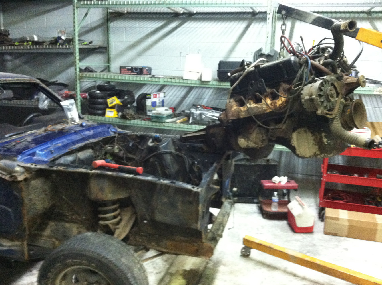 Removal of the 351 motor.