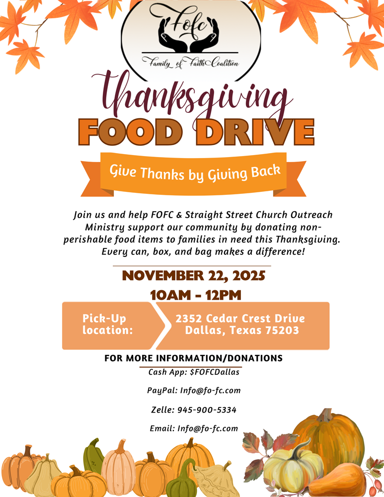 A Thanksgiving Food Drive Flyer