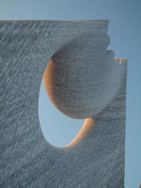 The smiling Moon, marble, Buyukcekmece, Istanbul, Turkey