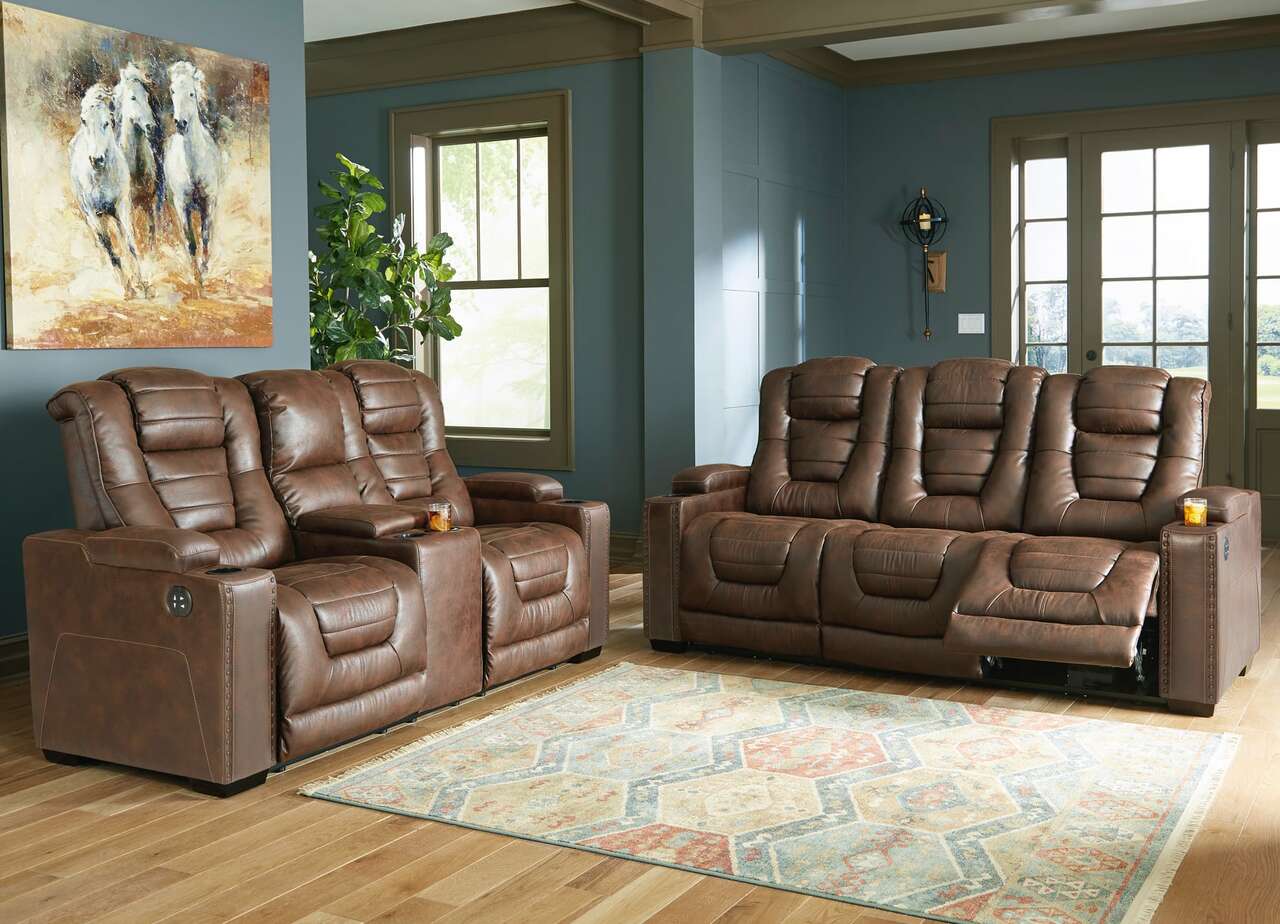245-05 Owner's Box Thyme Power Reclining Sofa and Loveseat by Ashley