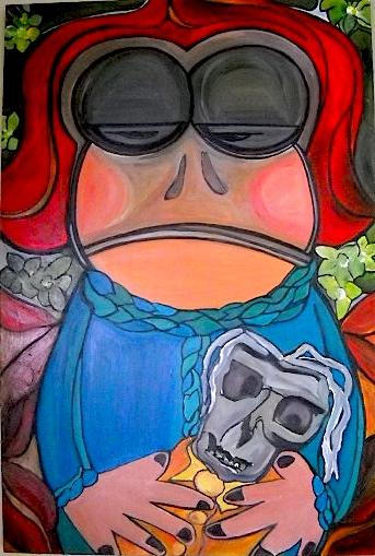 Sleepytime. Acrylic paint on canvas. 24 W x 36 L All artwork copyrighted©. Image published in Blood Lotus Journal 2014 $460.00