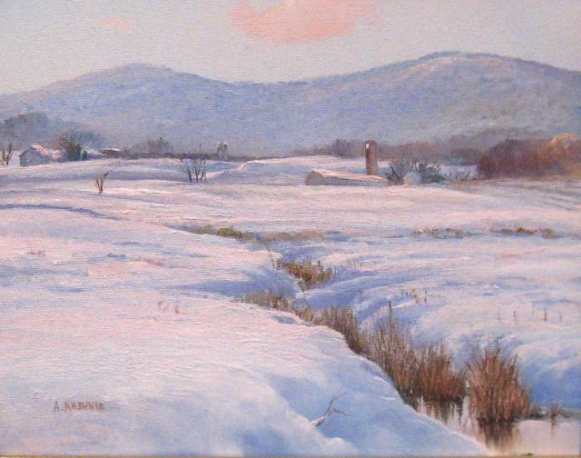 38. Winter Afternoon, Thurmont, MD, 8x10 oil on canvas
