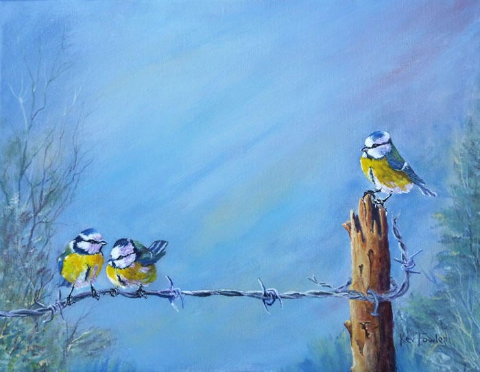 Birds on a Wire - Acrylic - SOLD
