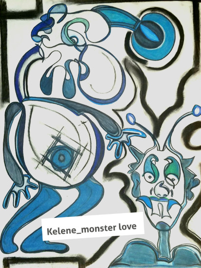 Title: Find Us. 18 x 22. Pen pencil and charcoal on paper.  All artwork by kelene_monsterlove