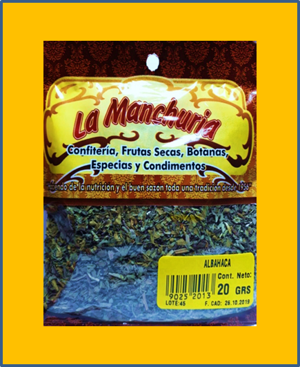 ALBAHACA
20 Y 60 GRS