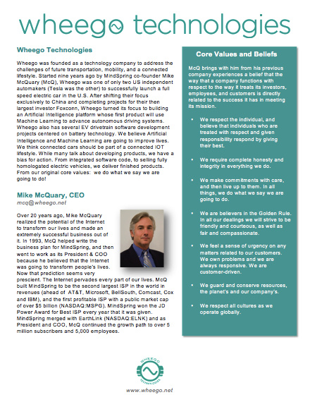 Wheego Company Brief