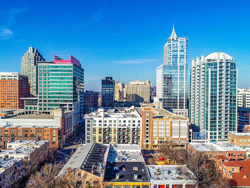 North Carolina NC Drone Skyline Aerial