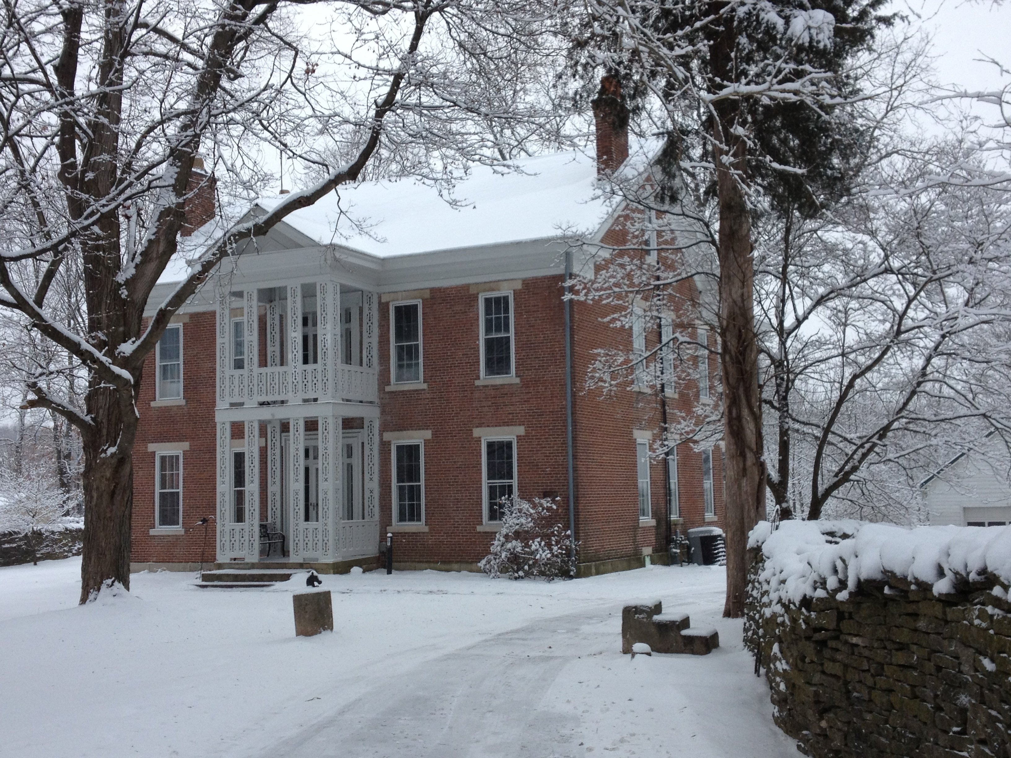 Photo of the house with snow