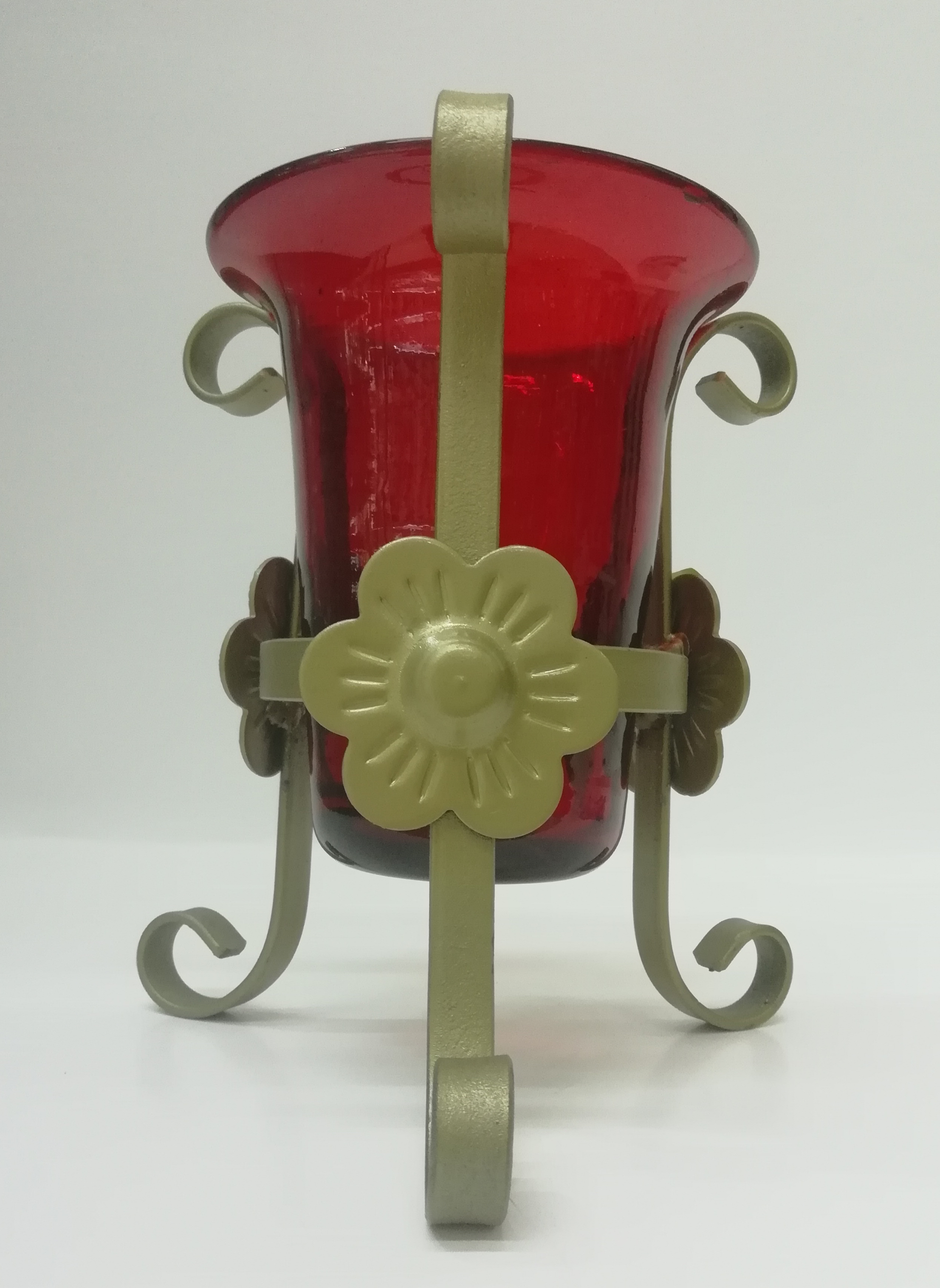 BASE DE FORJA CON VASO DE CRISTAL DE MEDIA SEMANA