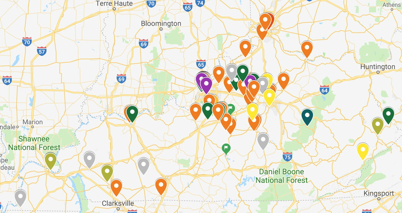 Interactive Kentucky Distillery Map