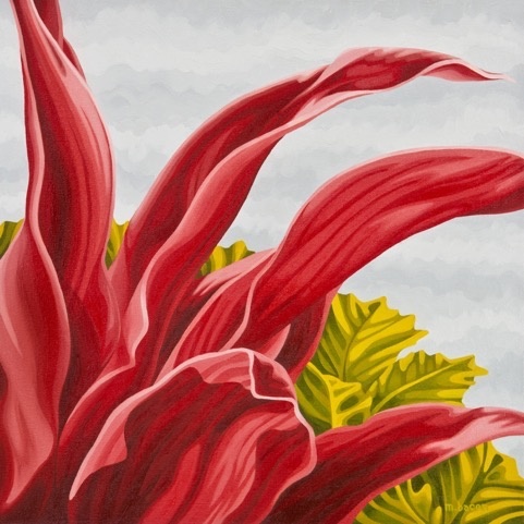 "Hawaii Portrait in Leaves" 24  x 24