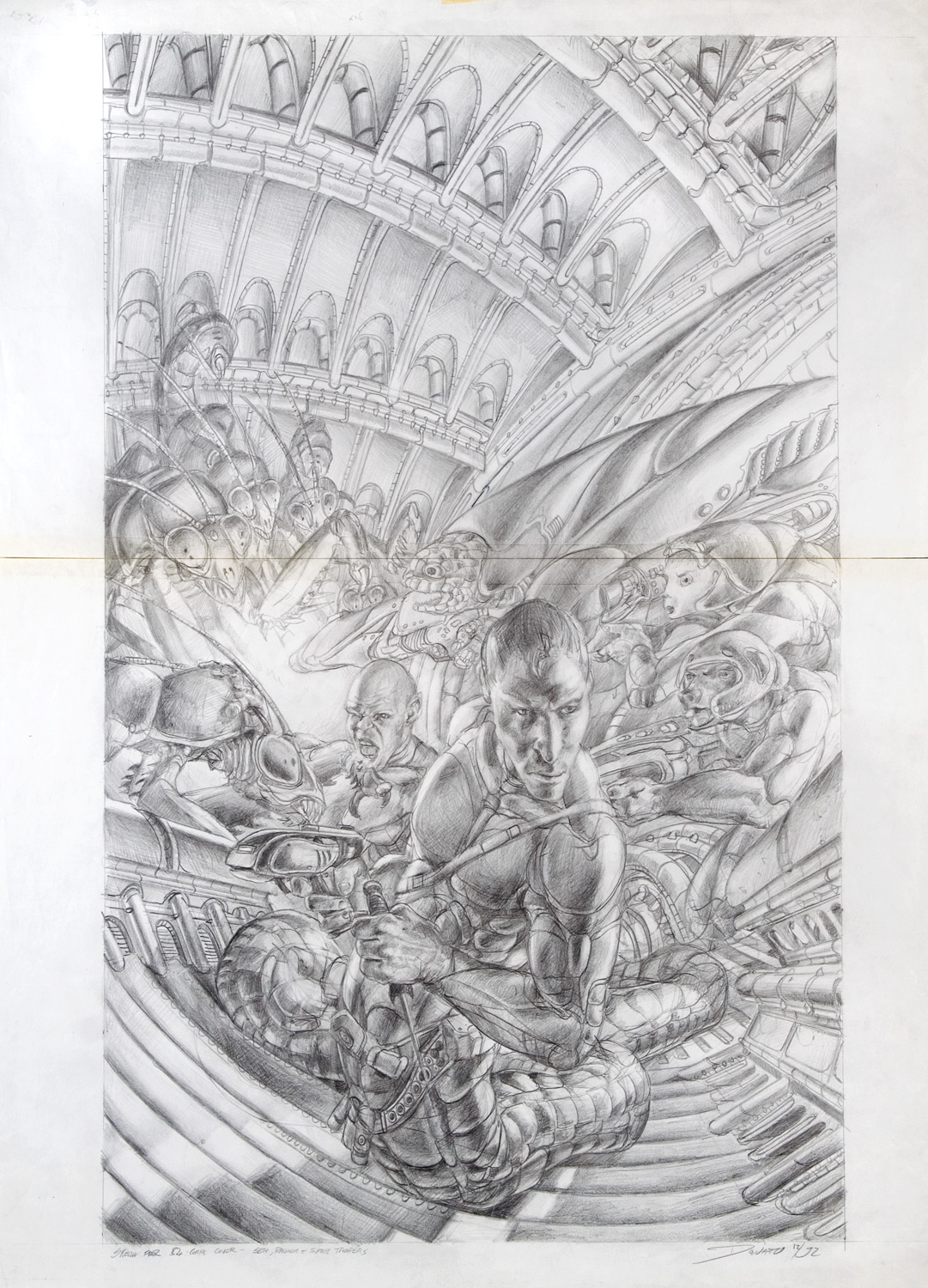 Omega Corps
24" x 36"  Graphite on Paper
1992