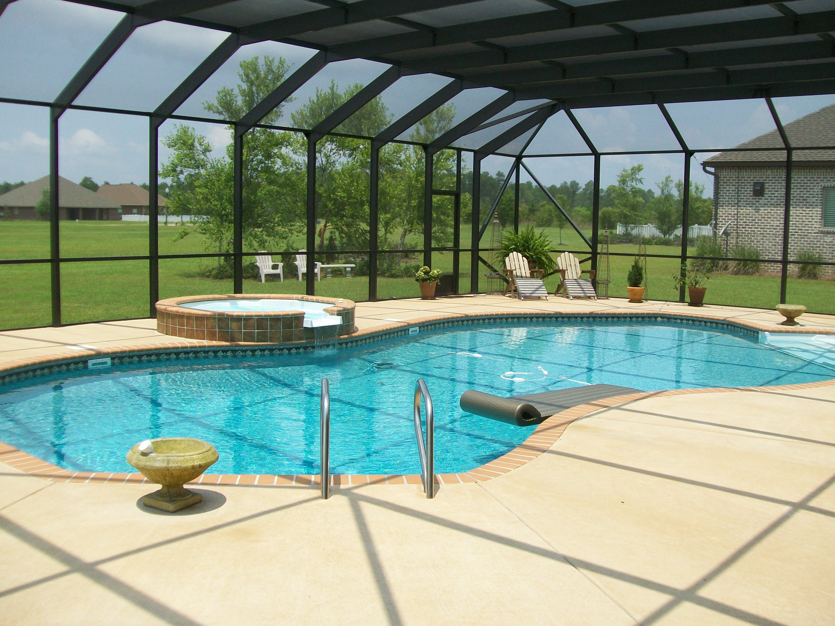 Mountain Lake with Spillover Hot Tub