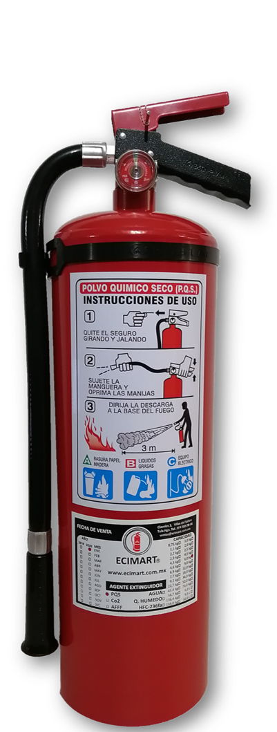 EXTINTOR DE PQS ABC 
CAP. 6 KG.