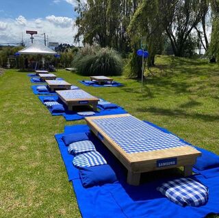 1Mesa Rectangular color Madera
10 cojines + tapete+
Camino de Mesa
2.20m x 1.04cm
Alquiler $ 160.000