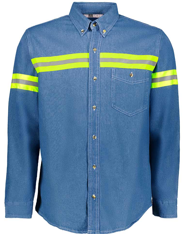 CAMISOLA DE MEZCLILLA
CON REFLEJANTE
MANGA LARGA