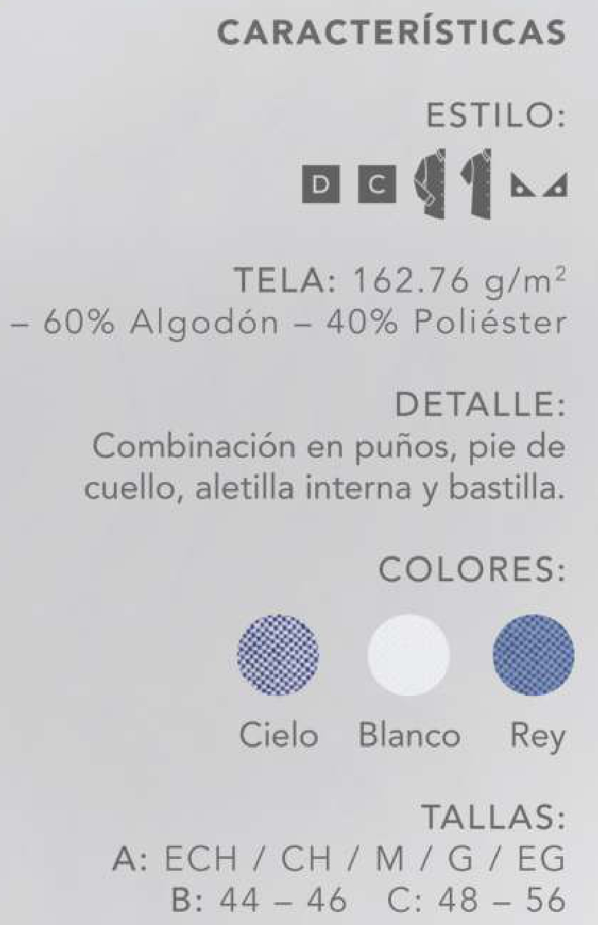 CARACTERISTICAS CAMISA Y BLUSA OXFORD