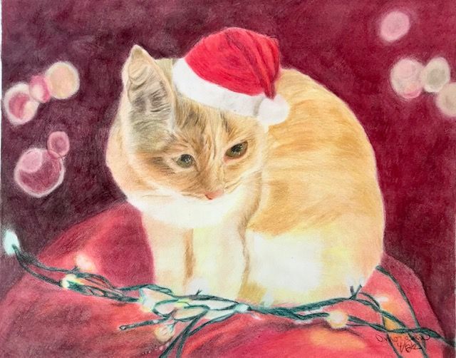 Christmas Kitten
8 x 10
Hot Press Watercolor & OMS