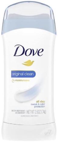 DOV2.6ORG
DOV DEODORANT BAR 
ORIGINAL CLEAN 2.6 OZ
12 CS