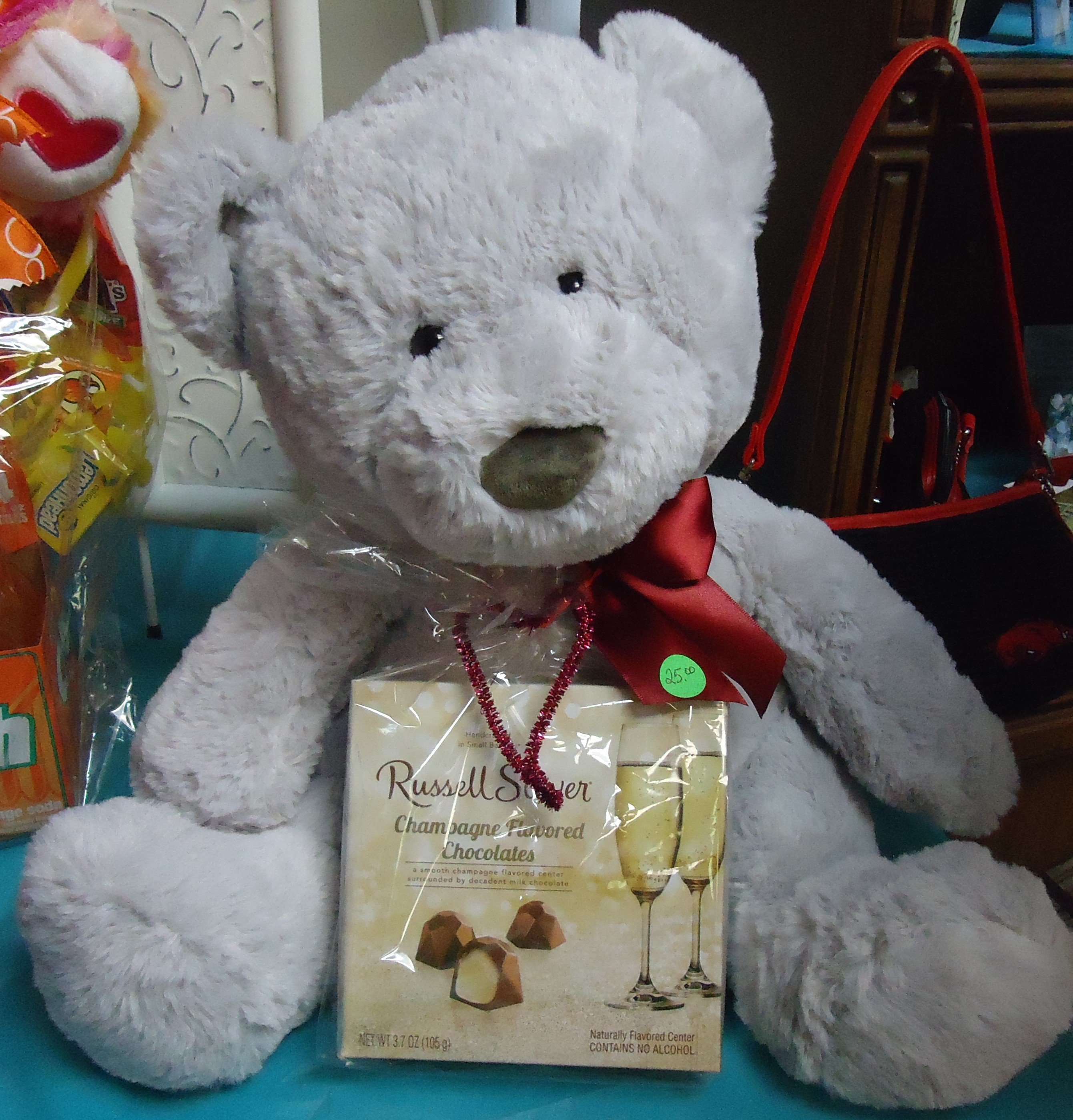 Gray Bear W/ Box of Chocolate
 $30.00